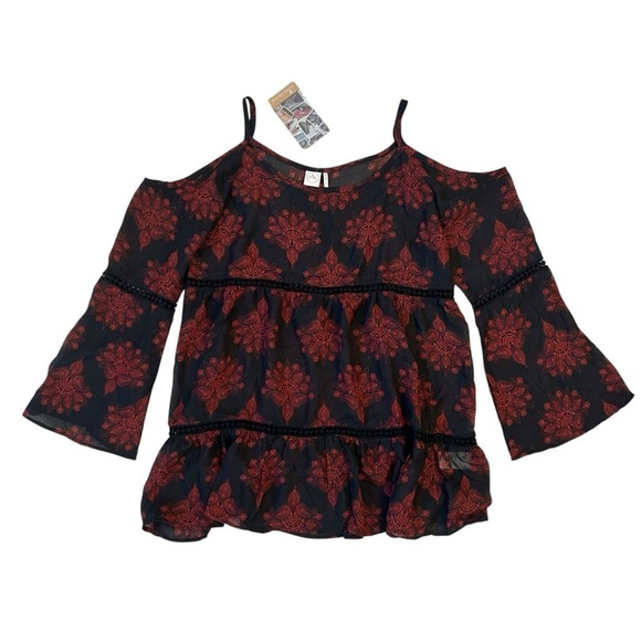 Whimsy Goth Dark Romantic Tunic Dress Blouse Red Black 🥀 Small - Picture 5 of 9